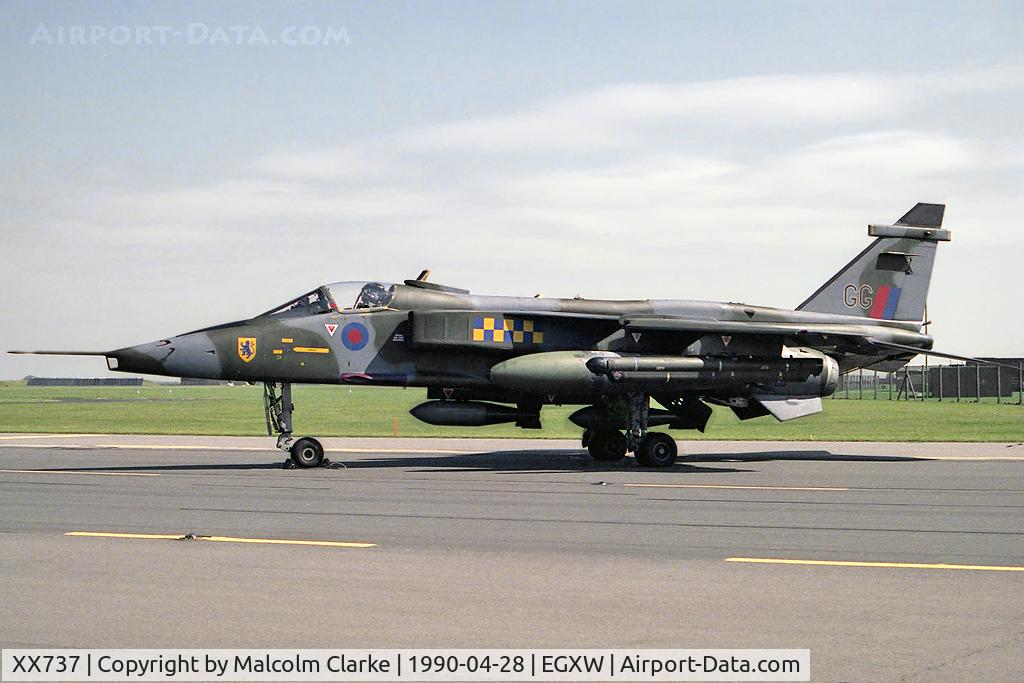 XX737, 1974 Sepecat Jaguar GR.1A C/N S.34, Sepecat Jaguar GR1A from RAF No 54 Sqn, Coltishall at RAF Waddington Photocall 1990