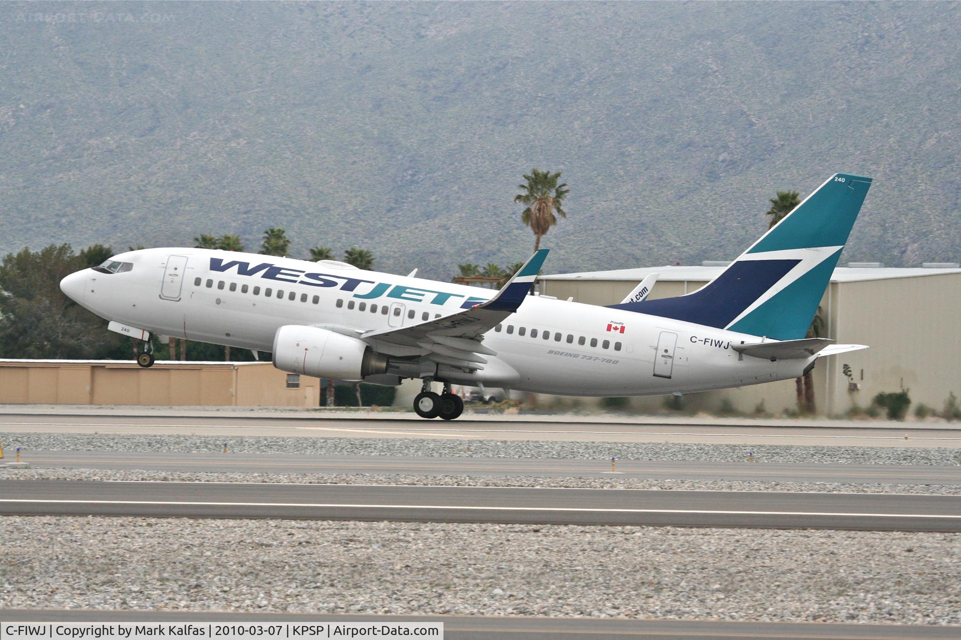 C-FIWJ, 2007 Boeing 737-7CT C/N 30712, WESTJET Boeing 737-7CT, WJA1469 to CYYC, 13R departure KPSP.