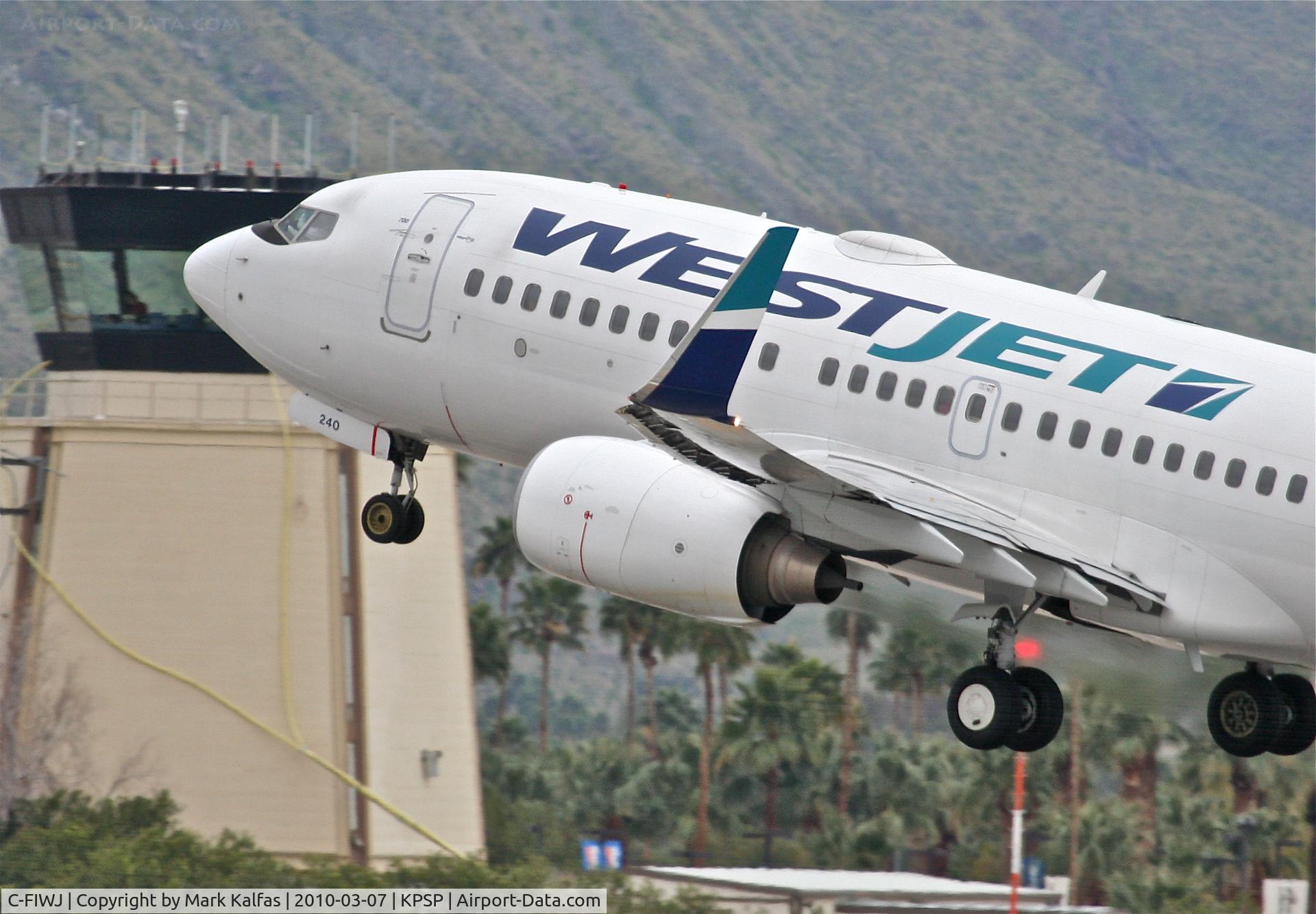 C-FIWJ, 2007 Boeing 737-7CT C/N 30712, WESTJET Boeing 737-7CT, WJA1469 to CYYC, 13R departure KPSP.