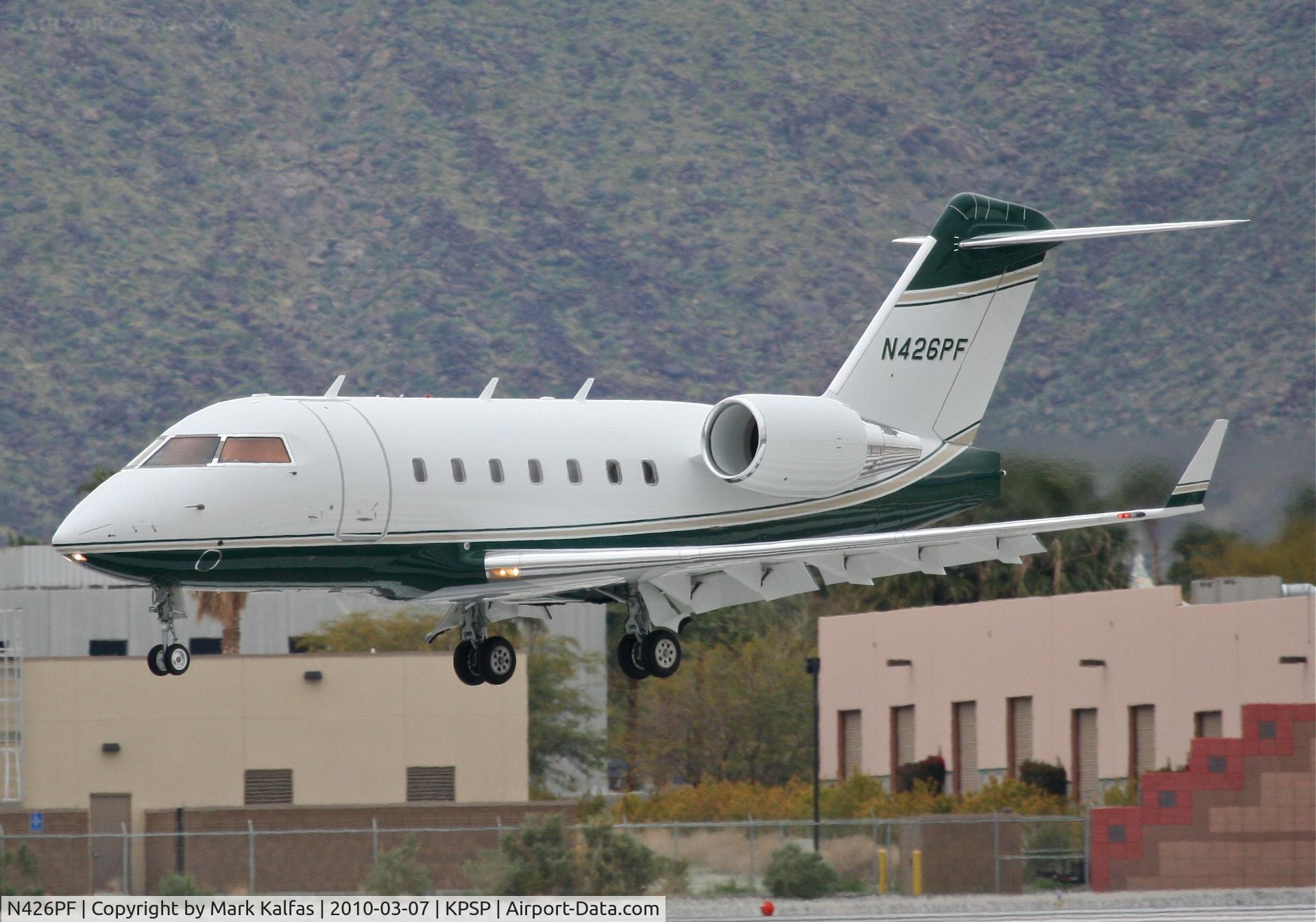 N426PF, 2002 Bombardier Challenger 604 (CL-600-2B16) C/N 5547, SAGITTA LLC, Bombardier Challenger 601-3A, arriving from MMSD (Los Cabos Int'l ) 13R approach KPSP.
