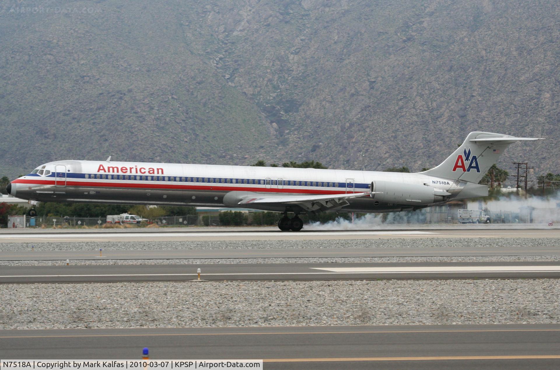 N7518A, 1990 McDonnell Douglas MD-82 (DC-9-82) C/N 49895, American Airlines Mcdonnell Douglas DC-9-82(MD-82), AAL1767 arriving from KDFW, 13R KPSP.