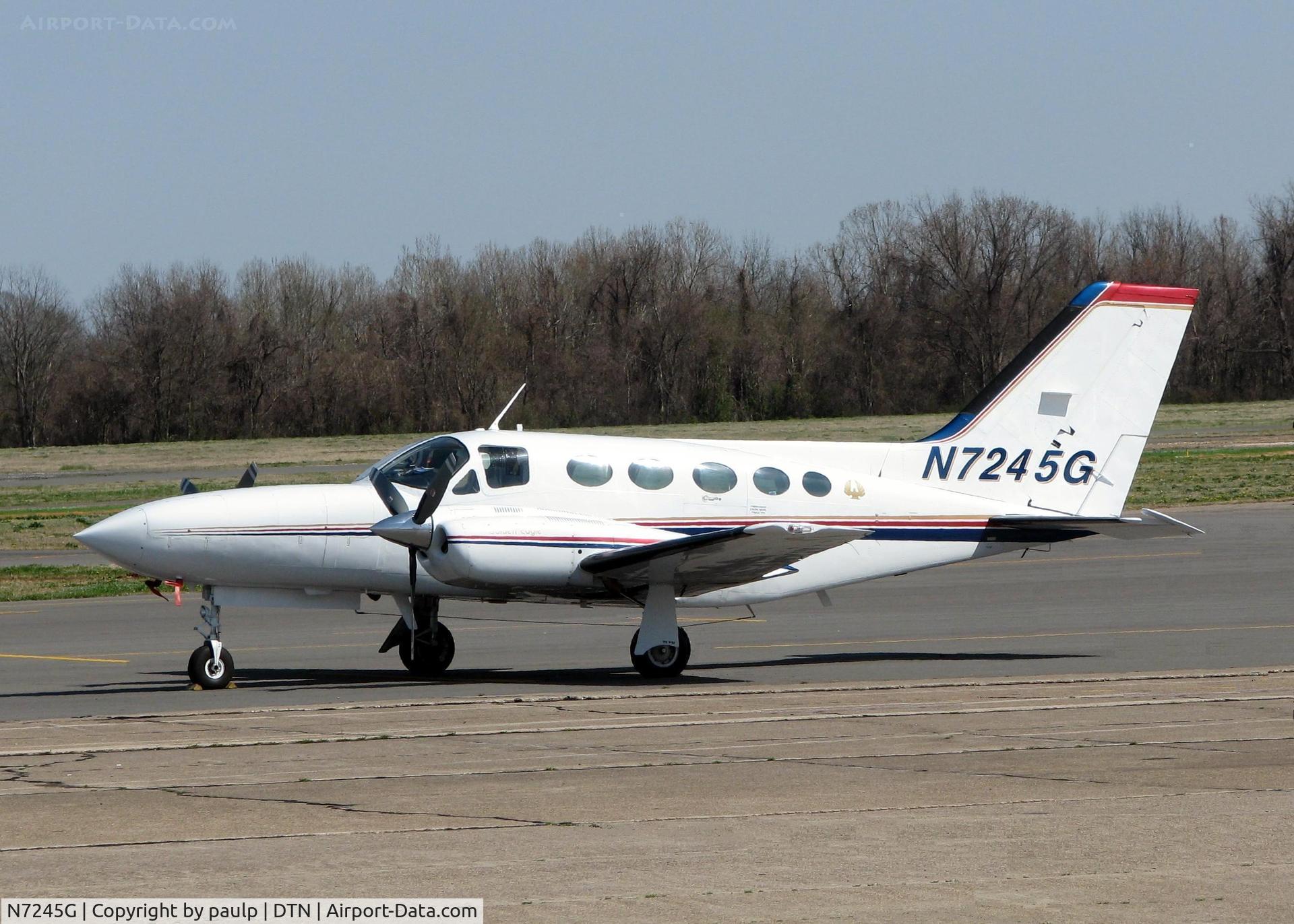 N7245G, 1977 Cessna 421C Golden Eagle C/N 421C0286, Parked at Downtown Shreveport.