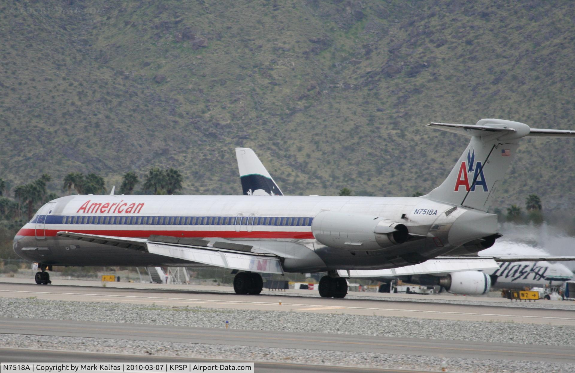 N7518A, 1990 McDonnell Douglas MD-82 (DC-9-82) C/N 49895, American Airlines Mcdonnell Douglas DC-9-82(MD-82), AAL1767 arriving from KDFW, 13R KPSP.