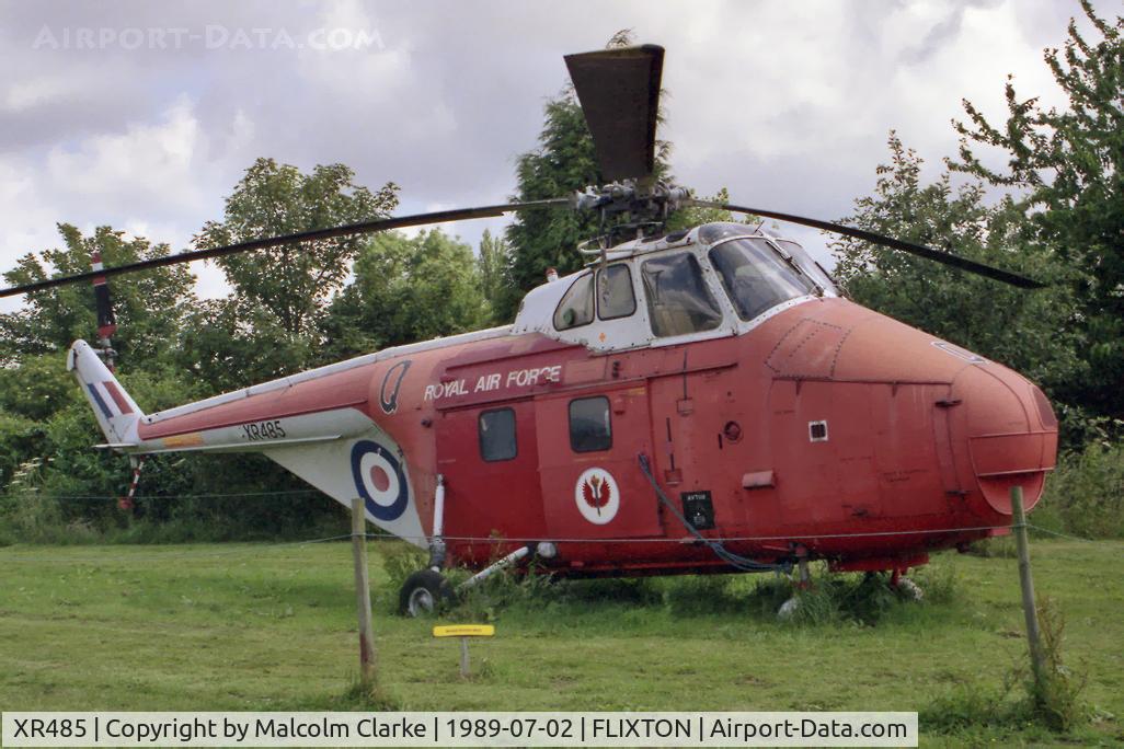 XR485, 1963 Westland Whirlwind HAR.10 C/N WA417, Westland WS-55-3 Whirlwind HAR10 at The Norfolk & Suffolk Air Museum, Flixton in 1989. Carries the markings of RAF No 2 Flying Training School.