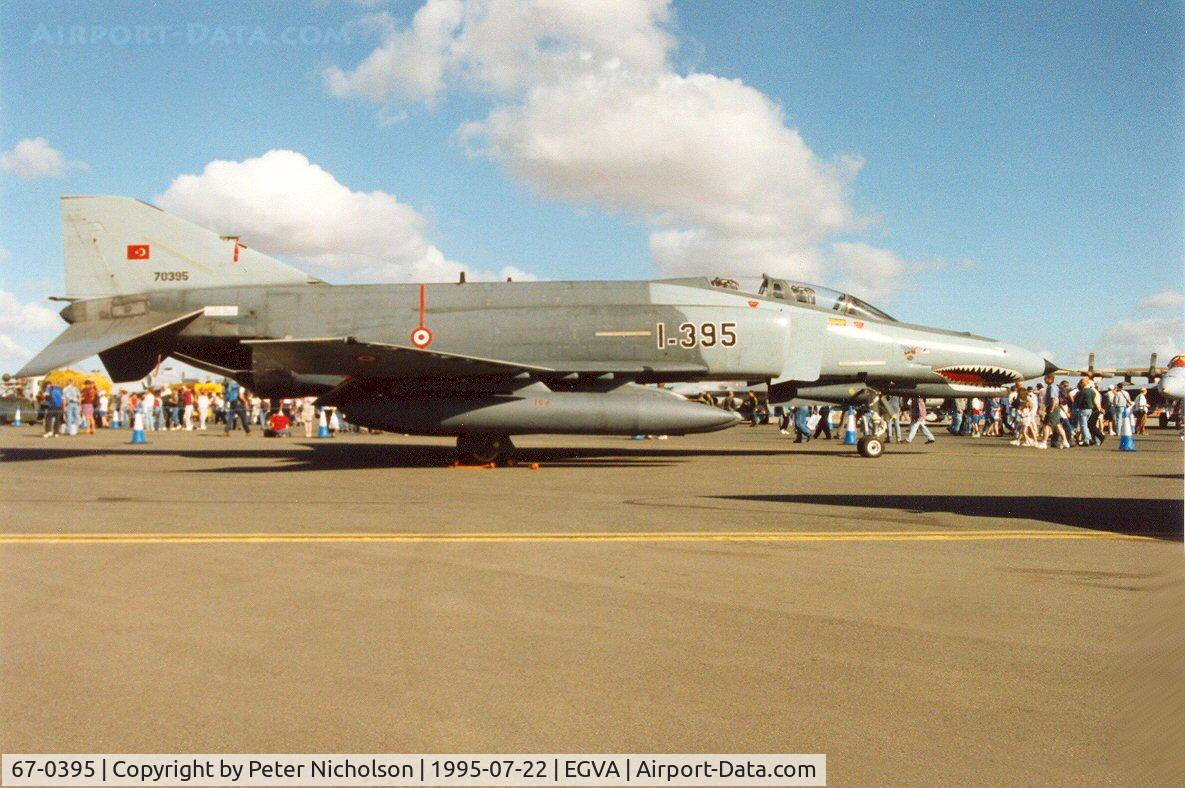 67-0395, 1967 McDonnell Douglas F-4E Phantom II C/N 3307, F-4E Phantom as 1-395 of 112 Filo Turkish Air Force in the static park at the 1995 Intnl Air Tattoo at RAF Fairford.