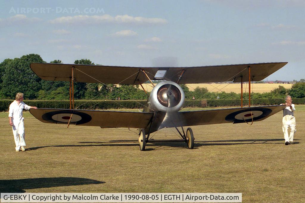 G-EBKY, 1920 Sopwith Pup C/N W/O 3004/14, Sopwith Pup. At the Battle Over Britain Air Display, The Shuttleworth Collection, Old Warden  in 1990.