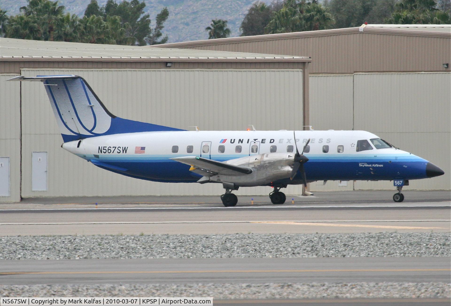 N567SW, 1998 Embraer EMB-120ER Brasilia C/N 120342, SkyWest Embraer EMB-120ER, N567SW, SKW6283 on taxiway Whiskey to RWY 31R for a trip to KLAS.