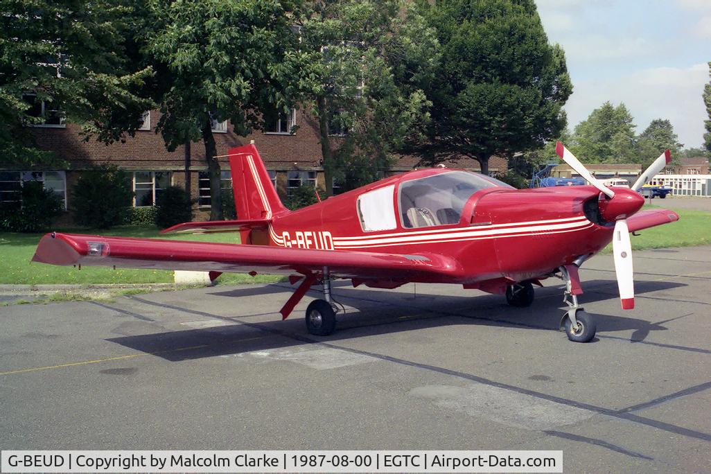 G-BEUD, 1975 Robin HR-100-285R Tiara C/N 534, Robin HR-100-285R Tiara at Cranfield Airport in 1987.