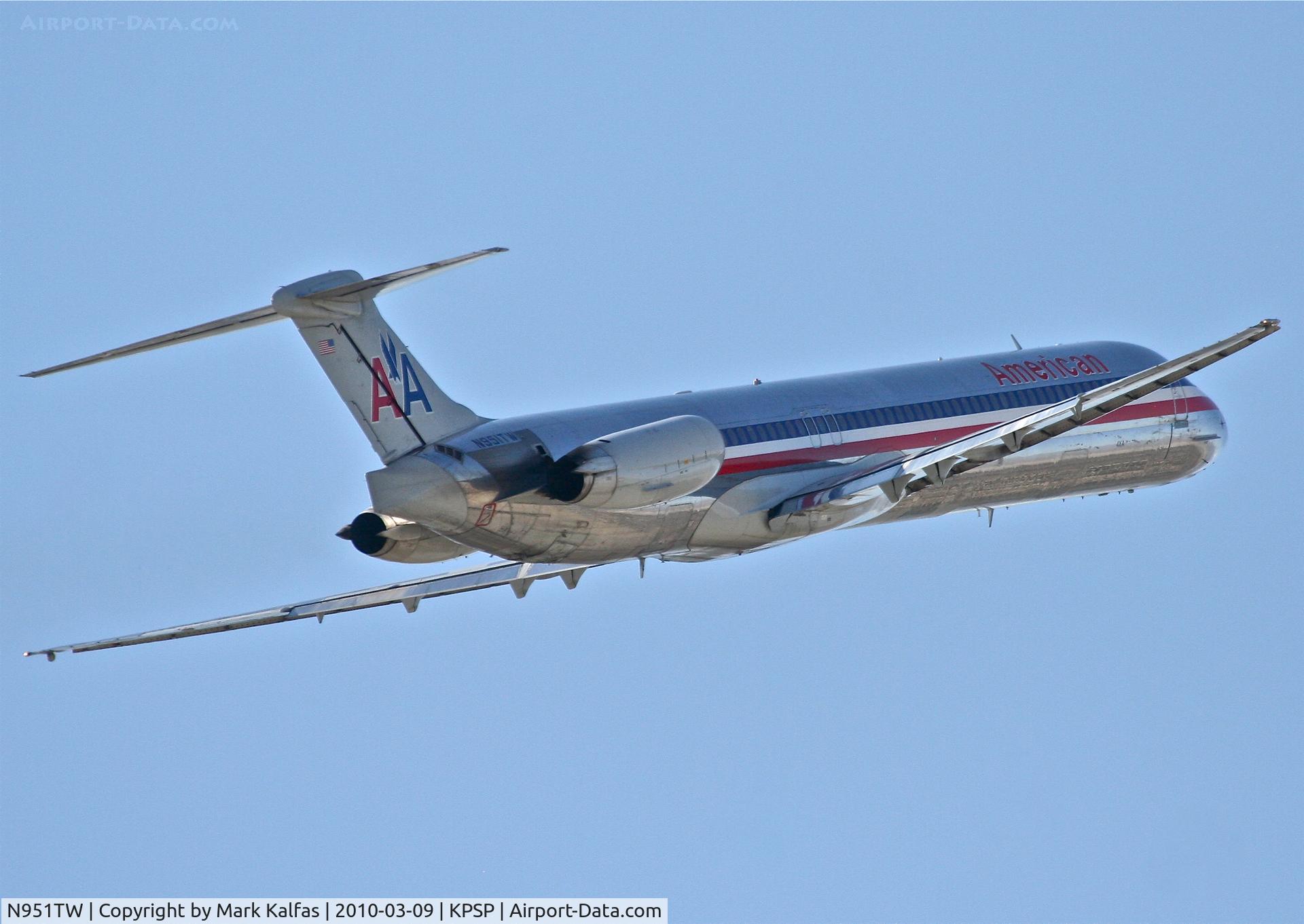 N951TW, 1996 McDonnell Douglas MD-83 (DC-9-83) C/N 53470, American Airlines Mcdonnell Douglas DC-9-83(MD-83), AAL1832 to KORD, 31L departure KPSP.