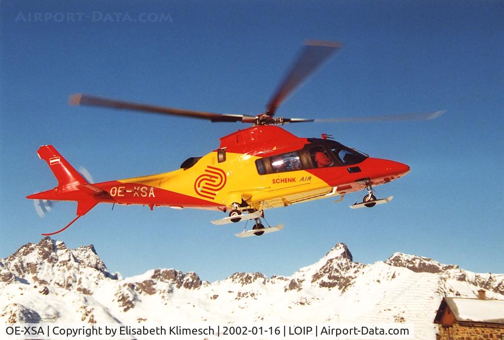 OE-XSA, 2000 Agusta A-109E Power C/N 11100, at Ischgl/Idalpe Heliport (LOIP)
