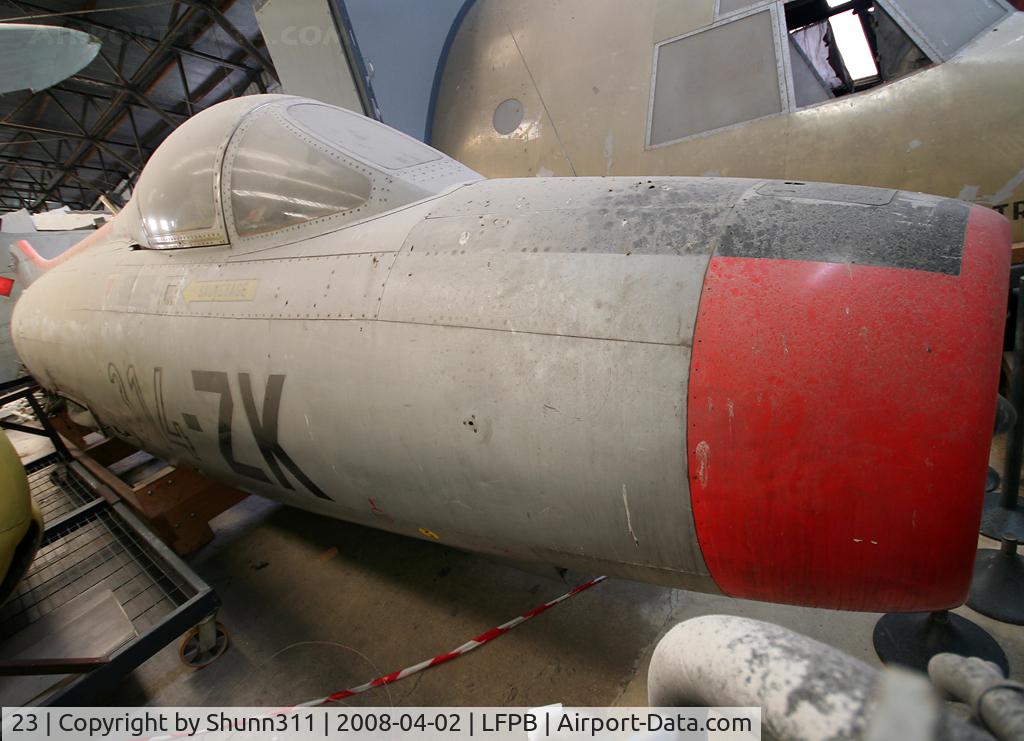 23, Dassault Mystere IVA C/N 23, Dismantled Mystere IVA stored inside hangars at Dugny...