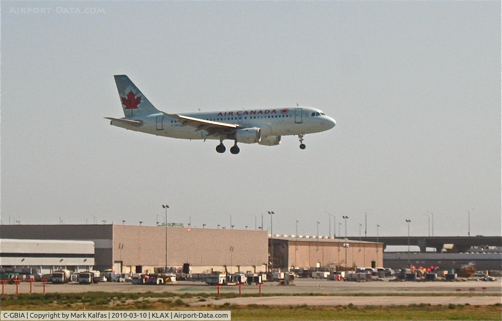 C-GBIA, 1998 Airbus A319-114 C/N 817, Air Canada Airbus A319-114, ACA799 arriving from CYYZ (Lester B. Pearson Intl ) on 25L KLAX.