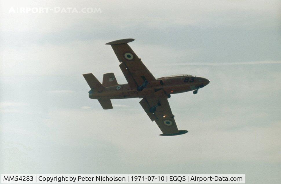 MM54283, Aermacchi MB-326G C/N 6448/189, Another view of the SVBI MB.326G on display at the 1971 RNAS Lossiemouth Airshow.