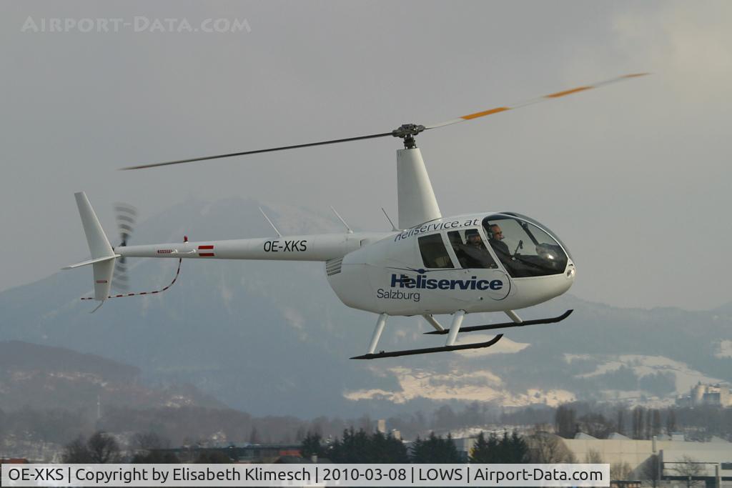 OE-XKS, 2008 Robinson R44 Raven C/N 1919, at Salzburg Airport