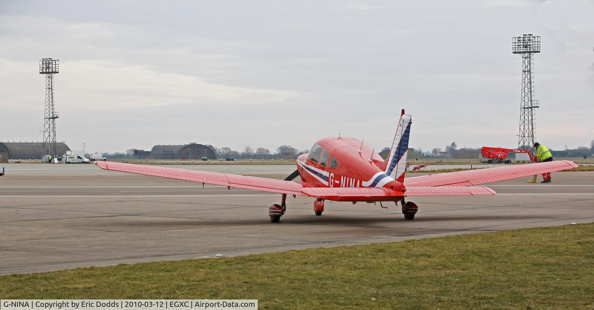 G-NINA, 1977 Piper PA-28-161 Cherokee Warrior II C/N 28-7716162, At BBMF hardstanding