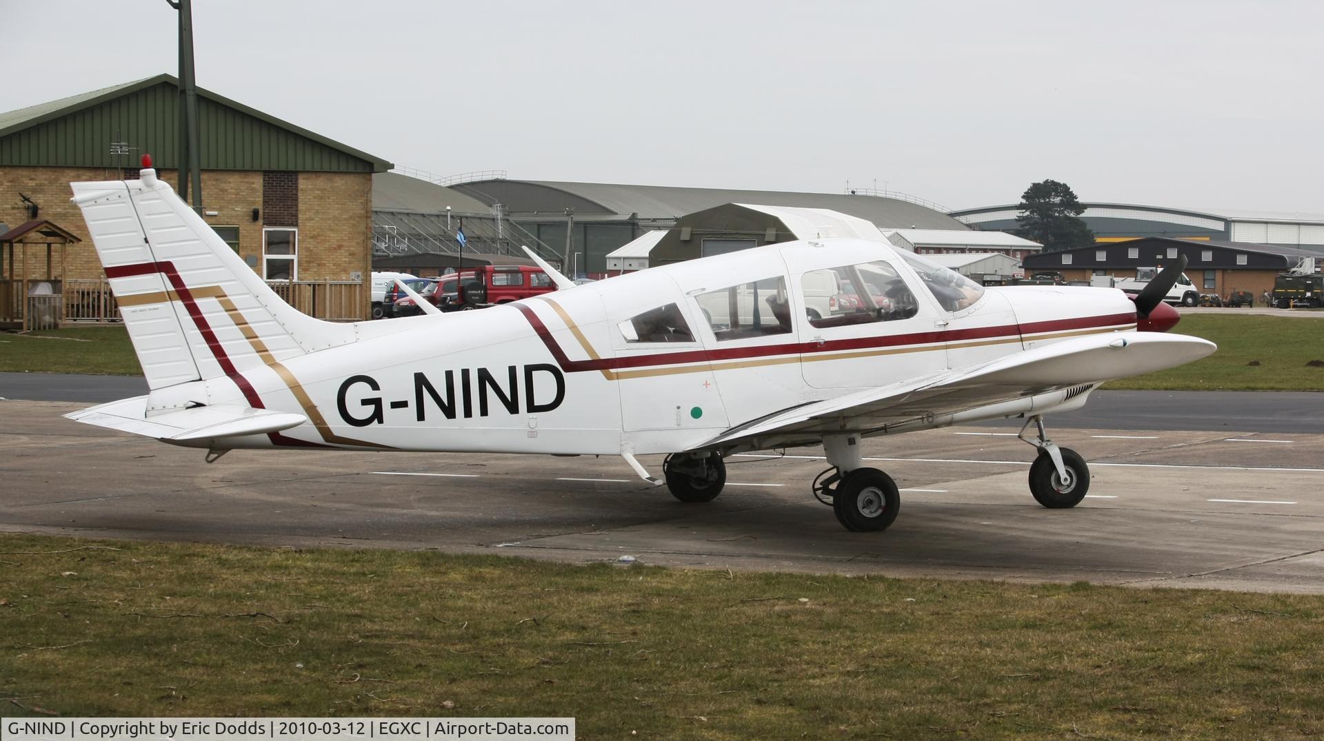 G-NIND, 1973 Piper PA-28-180 Cherokee Challenger C/N 28-7305420, BBMF hardstanding