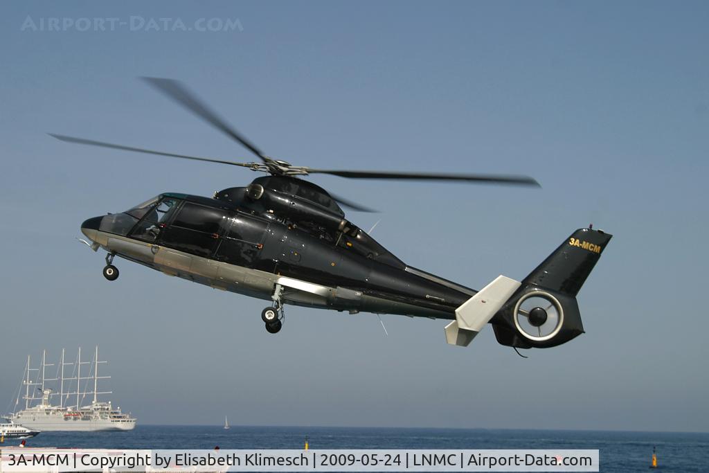 3A-MCM, Aerospatiale AS-365N Dauphin C/N 6076, at Monaco heliport
