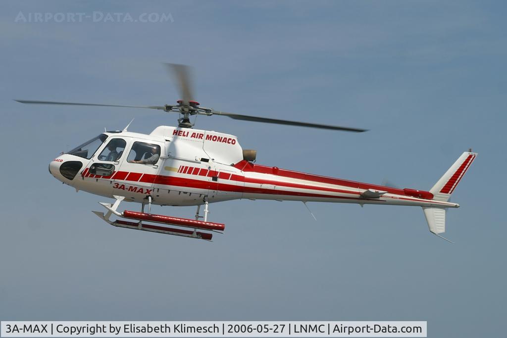 3A-MAX, Aerospatiale AS-350BA Ecureuil C/N 1794, at Monaco heliport