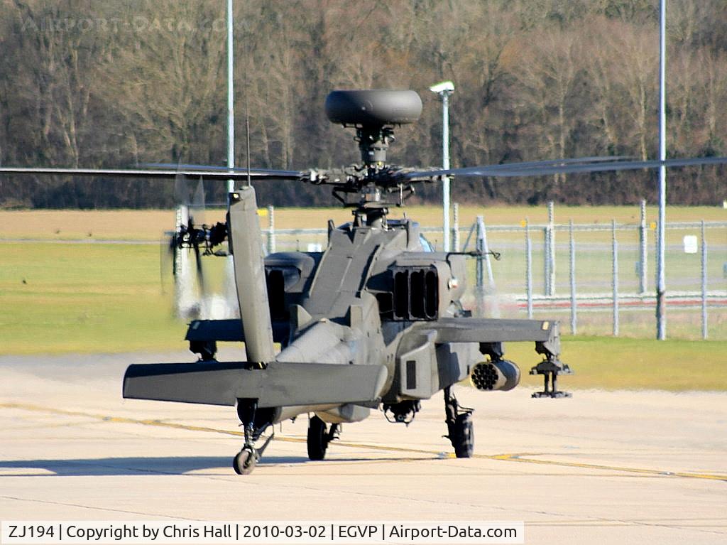 ZJ194, 2005 Westland WAH-64D Apache AH1 C/N WAH.029, Army Air Corps Westland WAH-64 Apache AH1 673 Sqn