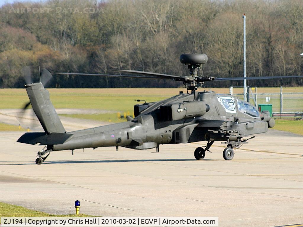 ZJ194, 2005 Westland WAH-64D Apache AH1 C/N WAH.029, Army Air Corps Westland WAH-64 Apache AH1 673 Sqn
