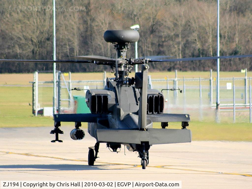 ZJ194, 2005 Westland WAH-64D Apache AH1 C/N WAH.029, Army Air Corps Westland WAH-64 Apache AH1 673 Sqn