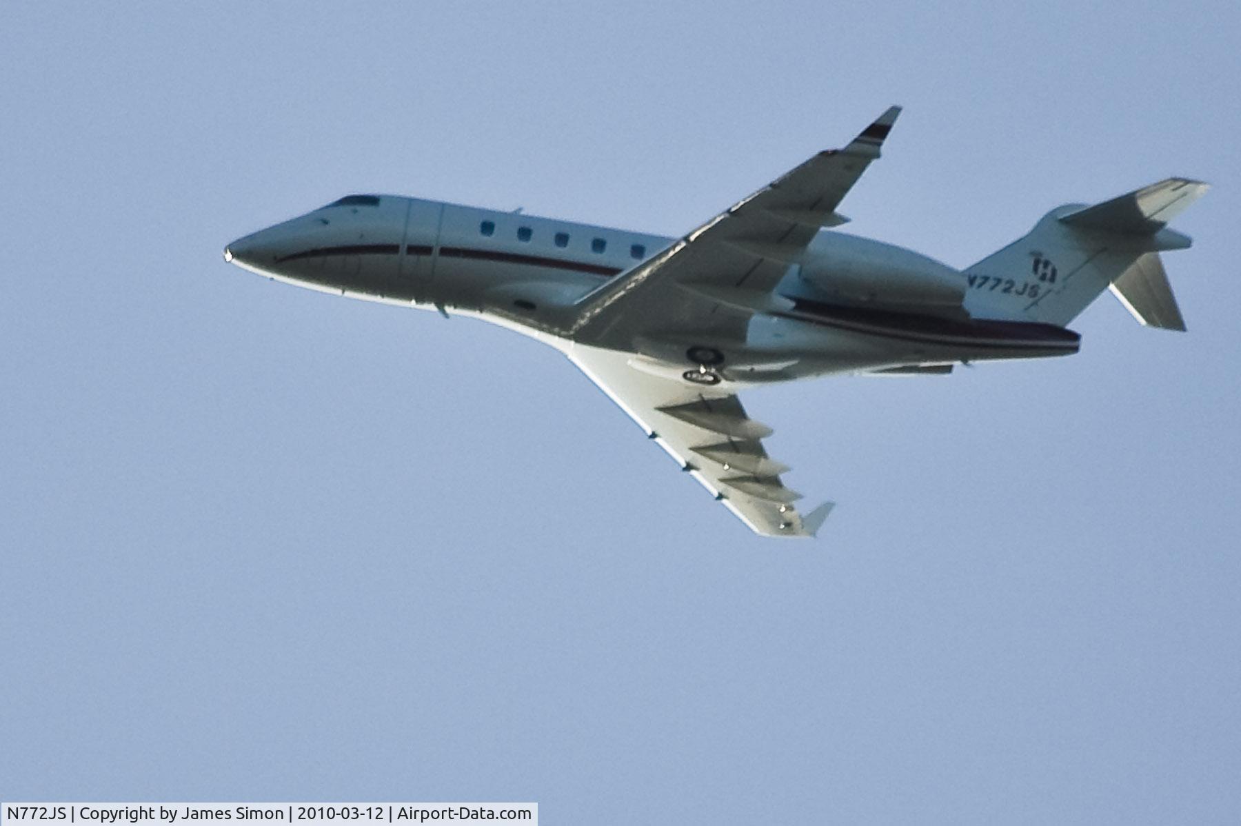 N772JS, 2007 Bombardier Challenger 300 (BD-100-1A10) C/N 20153, Bombardier flying over Sacramento likely from McClellen or Executive