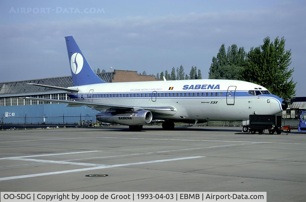 OO-SDG, 1975 Boeing 737-229 C/N 21135, Sabena had this Boeing 737 on the static of the 1993 open house of the Belgian AF.