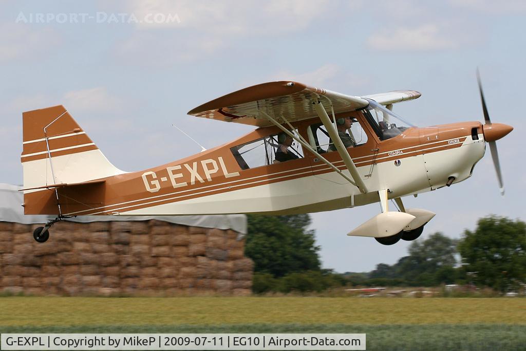 G-EXPL, 1996 Champion 7GCBC Explorer C/N 1220-96, Climbing away from Runway 11.