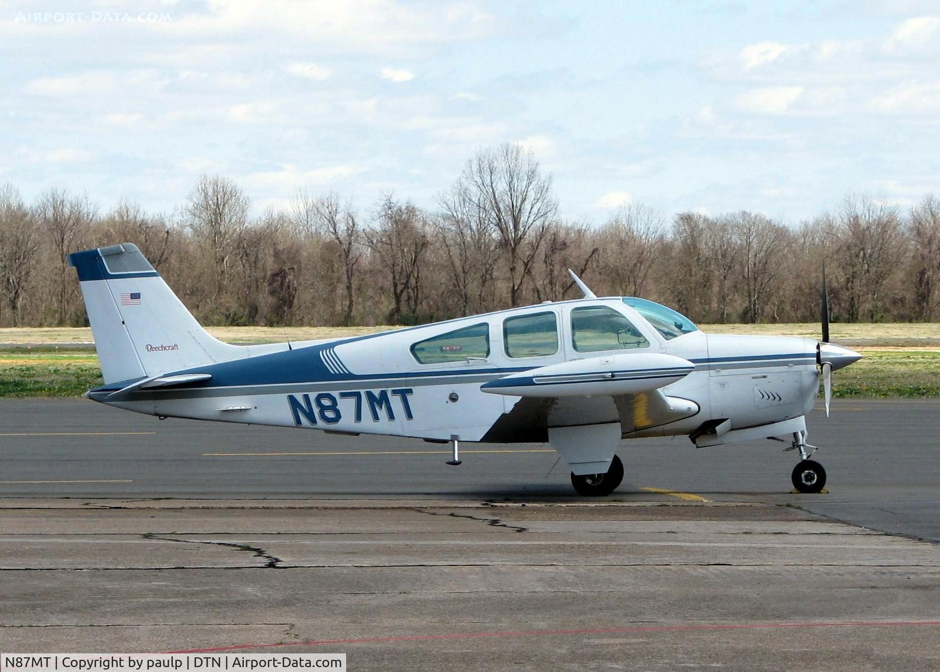 N87MT, 1978 Beech F33A Bonanza C/N CE-771, Parked at Downtown Shreveport.