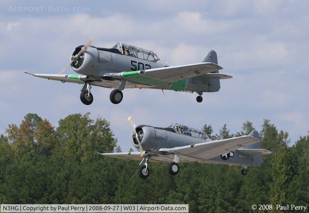 N3HG, North American T-6G Texan C/N 168-201, Formation take-off with N502