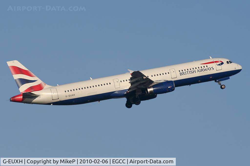 G-EUXH, 2004 Airbus A321-231 C/N 2363, Climbing away from Runway 05L.