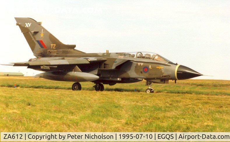 ZA612, 1982 Panavia Tornado GR.1 C/N 150/BT028/3076, Tornado GR.1 of 15[Reserve] Squadron at RAF Lossiemouth in the Summer of 1995.