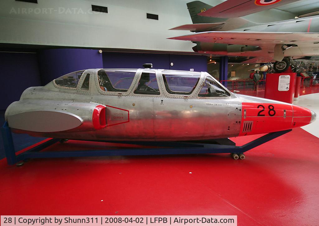 28, Fouga CM-170 Magister C/N 28, Fouga Magister fuselage preserved @ Le Bourget Museum