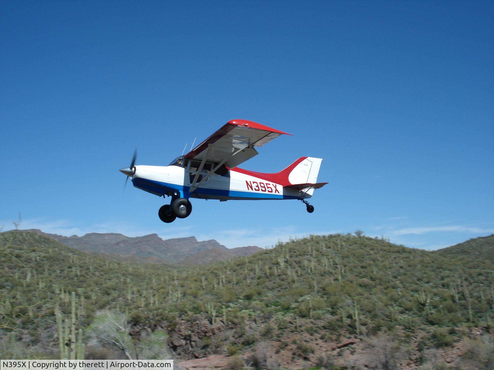 N395X, 1976 Maule M-5-235C Lunar Rocket C/N 7037C, Landing at Red Creek, dirt field AZ