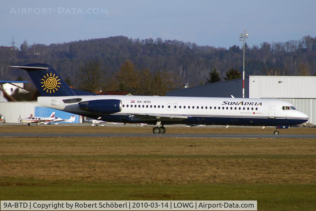 9A-BTD, 1992 Fokker 100 (F-28-0100) C/N 11407, 9A-BTD