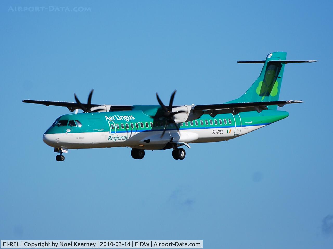 EI-REL, 2007 ATR 72-212A C/N 748, Operating in Aer Lingus clrs. under franchise agreement.