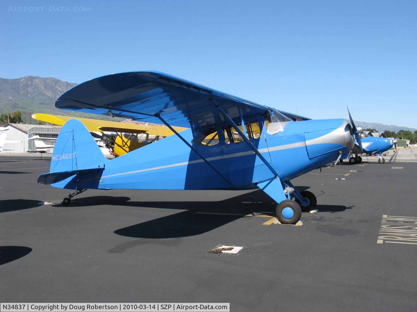 N34837, 1941 Porterfield 75C C/N 1657, 1941 Porterfield CP-75 COLLEGIATE, Continental A&C75 75 Hp
