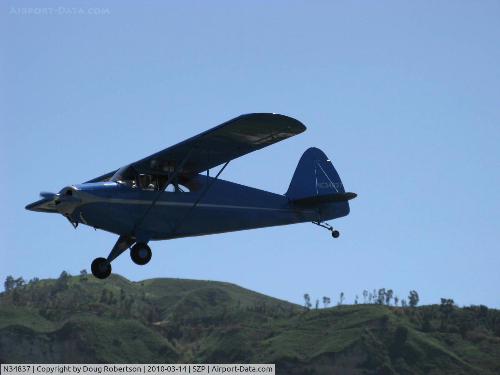N34837, 1941 Porterfield 75C C/N 1657, 1941 Porterfield CP-75 COLLEGIATE, Continental A&C75 75 Hp, on final Rwy 04