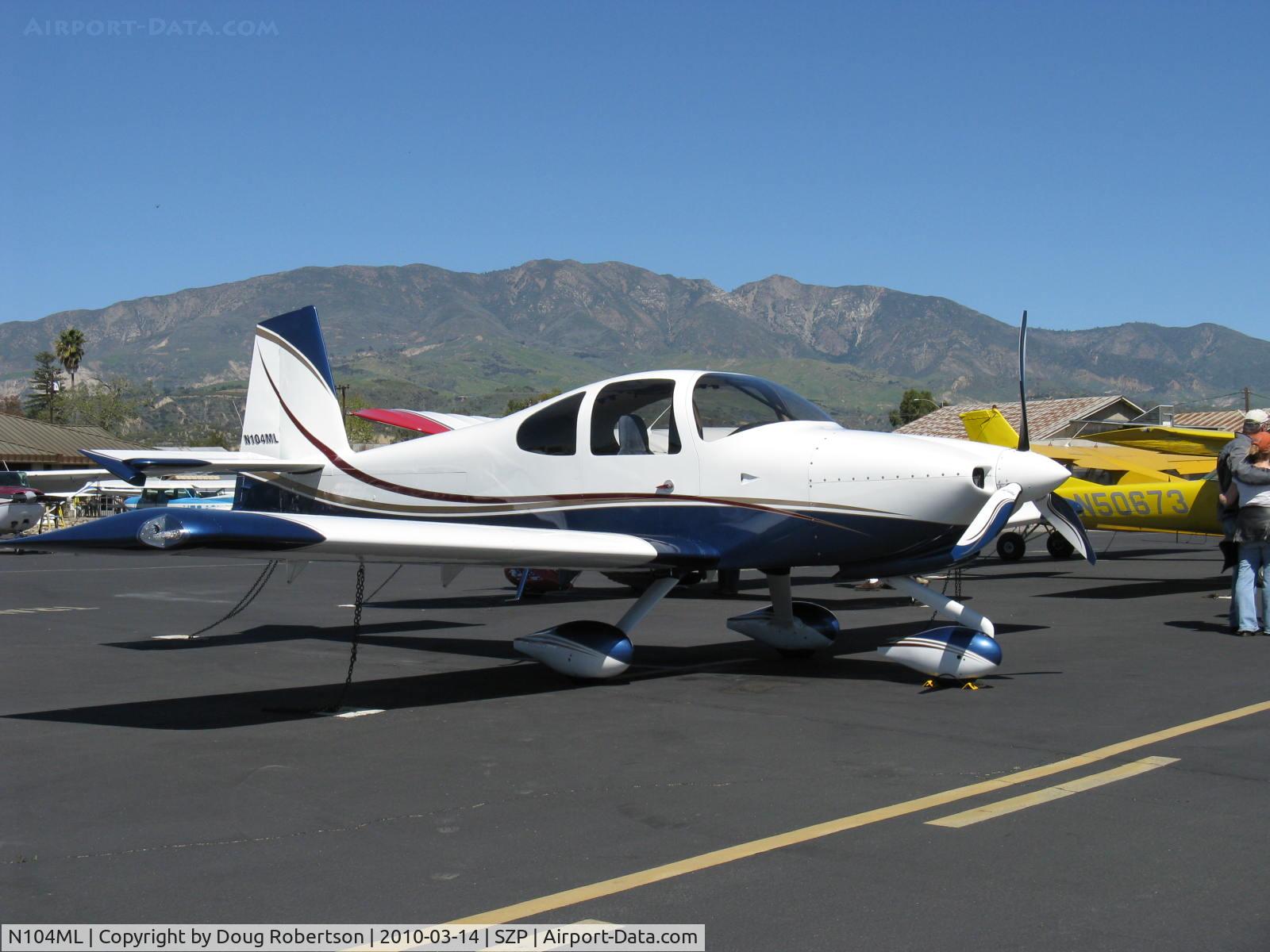 N104ML, 2006 Vans RV-10 C/N 40016, 2006 Chamberlain VAN's RV-10A, Lycoming IO-540-D4A5 260 Hp