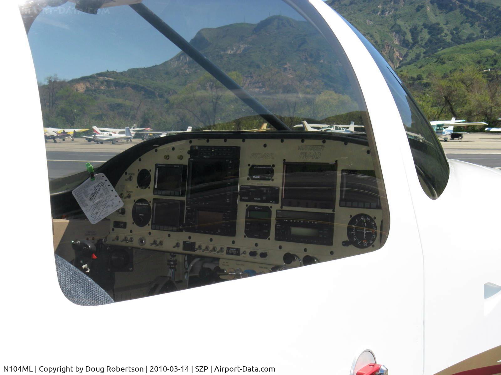 N104ML, 2006 Vans RV-10 C/N 40016, 2006 Chamberlain VAN's RV-10A, Lycoming IO-540-D4A5 260 Hp, glass panel