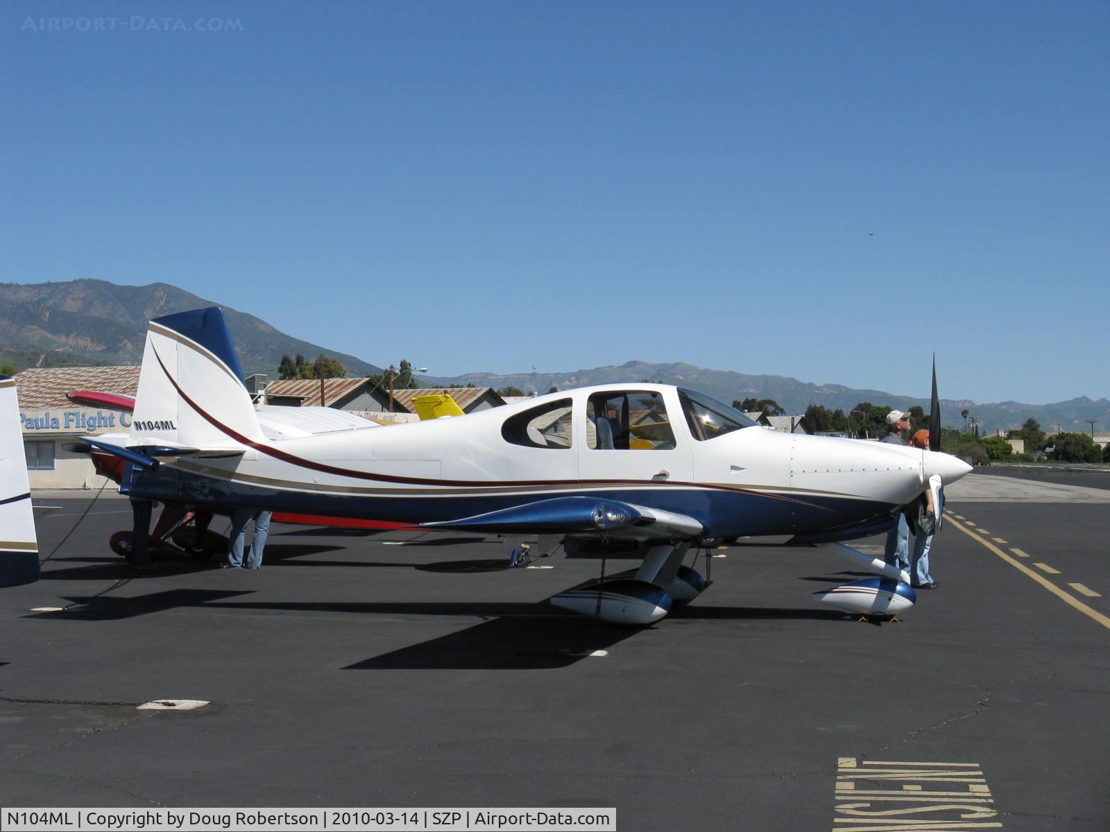 N104ML, 2006 Vans RV-10 C/N 40016, 2006 Chamberlain VAN's RV-10A, Lycoming IO-540-D4A5 260 Hp