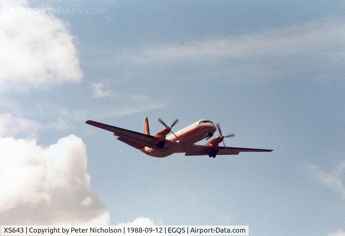 XS643, 1967 Hawker Siddeley HS-780 Andover E.3A C/N BN27, Andover E.3A of 115 Squadron at RAF Benson on calibration duty at RAF Lossiemouth in September 1988.