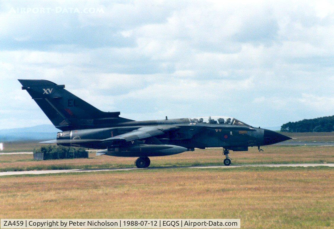 ZA459, 1983 Panavia Tornado GR.1 C/N BS089/264/3125, Tornado GR.1 of 15 Squadron based at RAF Bruggen preparing to depart RAF Lossiemouth in the Summer of 1988.