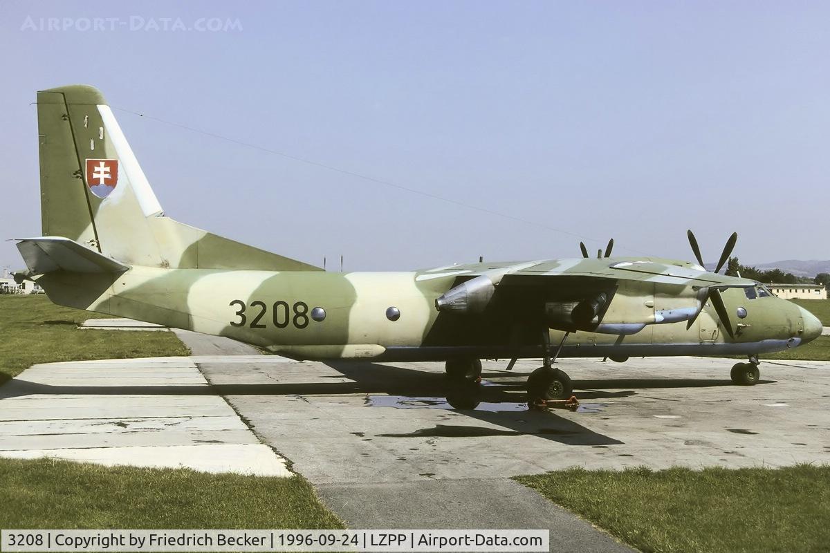 3208, 1983 Antonov An-26 C/N 13208, Slovakia Air Force AN26 at Piestany Airfield