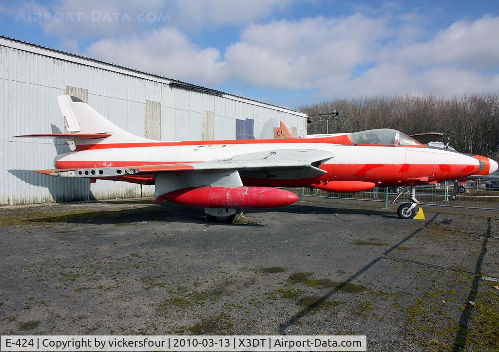 E-424, Hawker Hunter F.51 C/N 41H-680283, AeroVenture - Doncaster. Hunter F51 (c/n 41H-680283). Former Royal Danish Air Force aircraft.