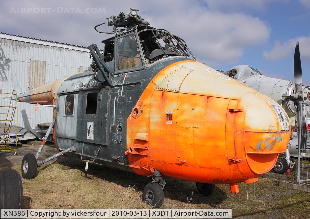 XN386, 1960 Westland Whirlwind HAR.9 C/N WA316, AeroVenture - Doncaster. Whirlwind HAR9 (c/n WA316). Formerly on HMS Endeavour coded 'ED-35'.
