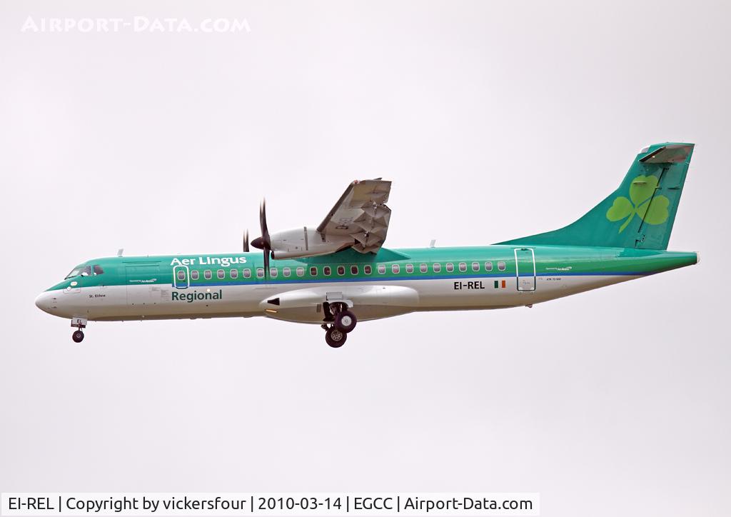 EI-REL, 2007 ATR 72-212A C/N 748, Aer Arann. Wearing Aer Lingus Regional scheme.