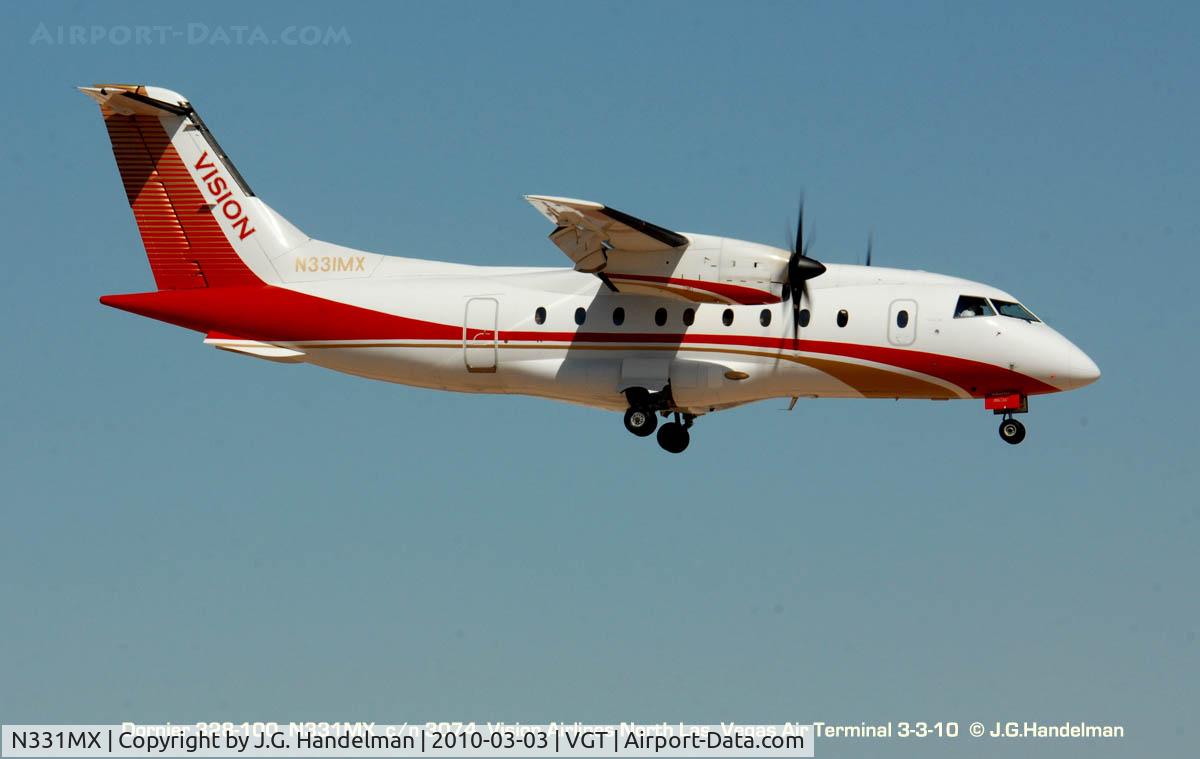 N331MX, 1996 Dornier 328-100 C/N 3074, on final at North Las Vegas Air Terminal