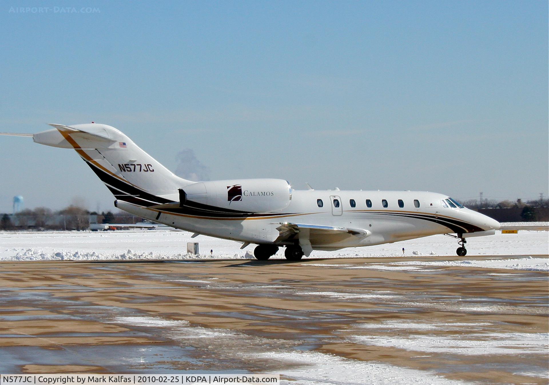 N577JC, 2000 Cessna 750 Citation X Citation X C/N 750-0122, Calamos Cessna 750, taxiway Romeo 6 for RWY 2L KDPA.