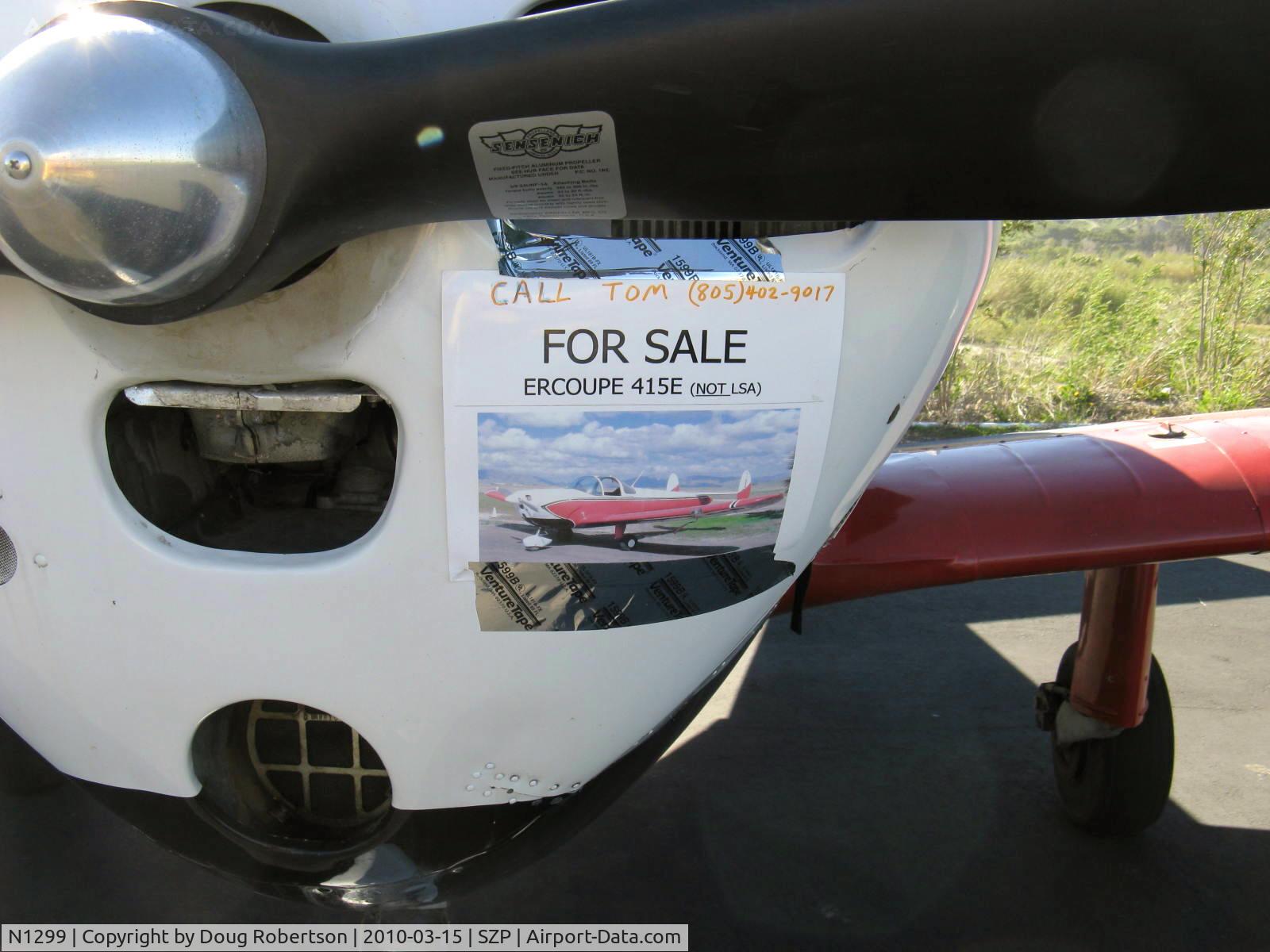 N1299, 1947 Erco 415E Ercoupe C/N 4590, 1947 ERCO ERCOUPE 415-E, Continental C85 85 Hp, aircraft is For Sale